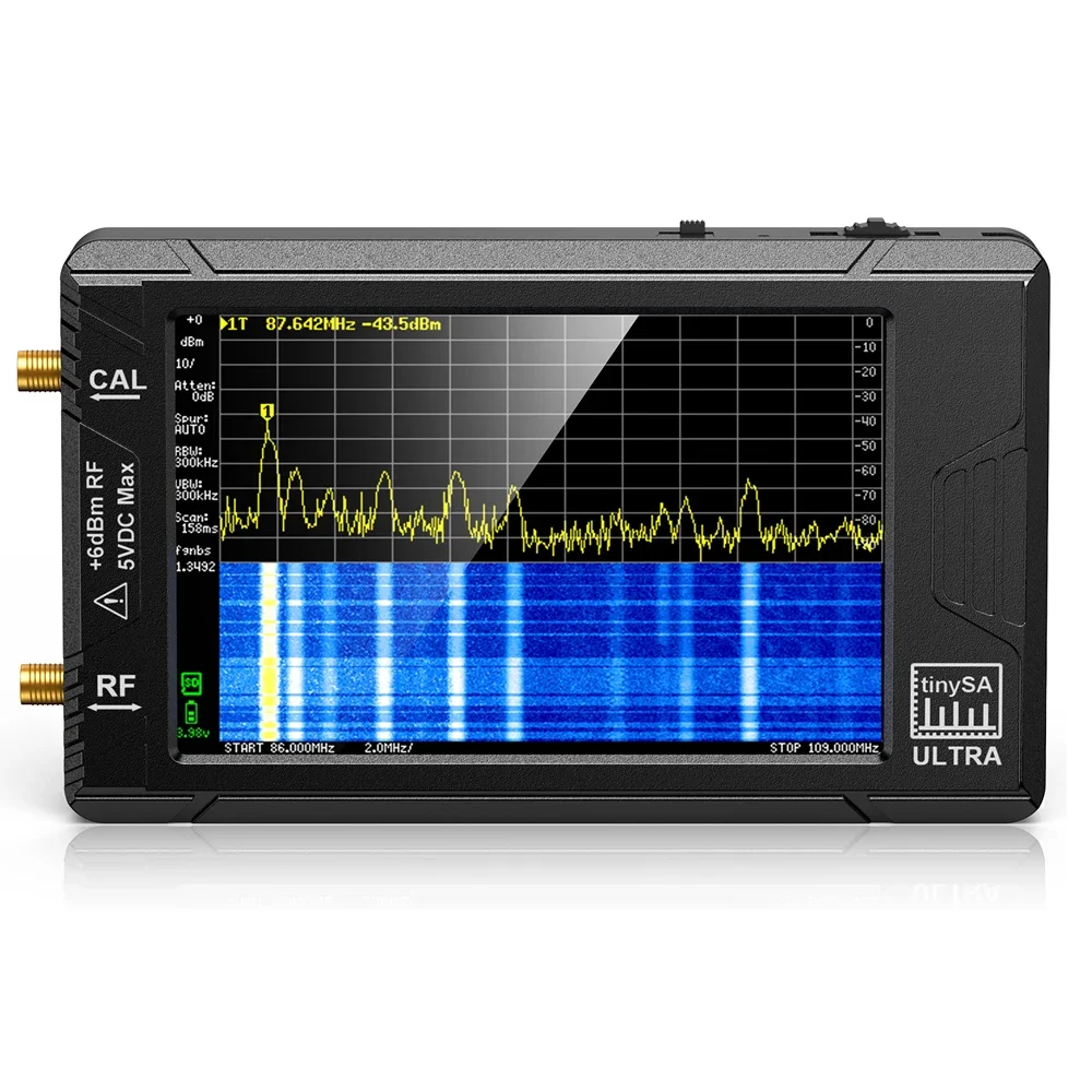 Spectrum analyzer Handheld tiny Spectrum Anslyzer Tinysa Ultra 2.8/4" Display 100kHz to 5.3GHz 32GB Card Version V0.4.5.1 spectrum analyzer