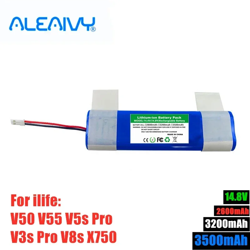 100% Оригинальный 14,8 V 2800mah 3500Mah 18650 литиевый аккумулятор для ILIFE V3s Pro, V50, V5s Pro, V8s, X750 Аккумулятор для робота-пылесоса аккумулятор