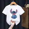 Disney Lilo Stitch Children T-Shirt Kawaii T Shirt Anime Cartoons Children Casual Clothes Tee Shirt Kid Girl Boy Fashion Y2K Top 6