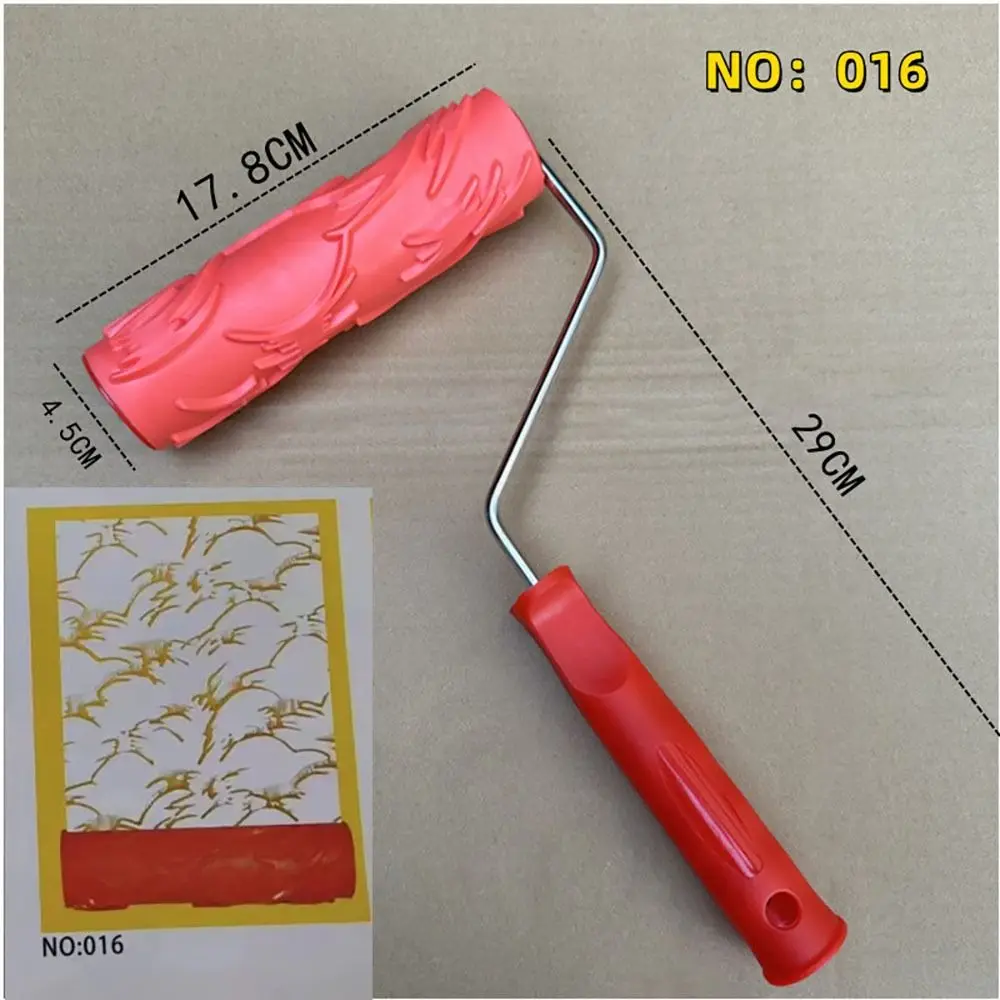 손잡이가 있는 고무 모조 목재 그레인 패턴 페인트 롤러, DIY 페인트 질감 안료 인쇄 벽 페인팅 롤러, 가정용 도구