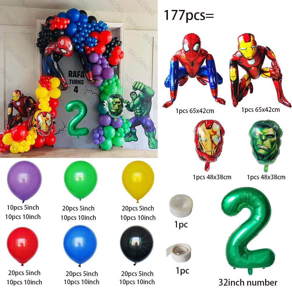 1set spiderman hulk hrdina balón děťátko sprcha dekorace narozeniny večírek decors avengers žehlička muž děti hraček dar vzduch globos