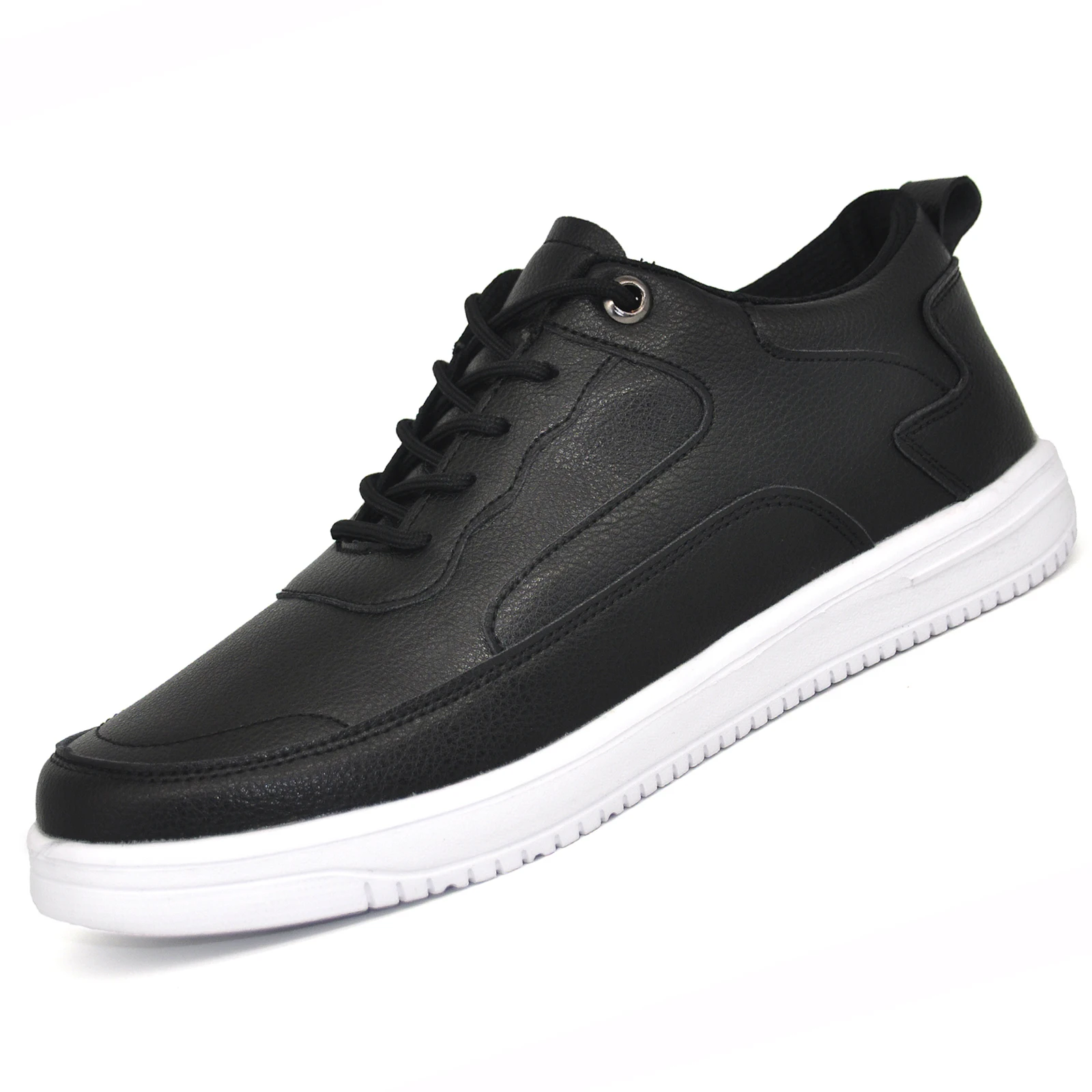 Leather Shoes Men Sneakers Men Shoes Fashion Sneakers for Men Leather Shoes Comfort Lightweight Casual Outdoor Walking Footwear Plus Size 46