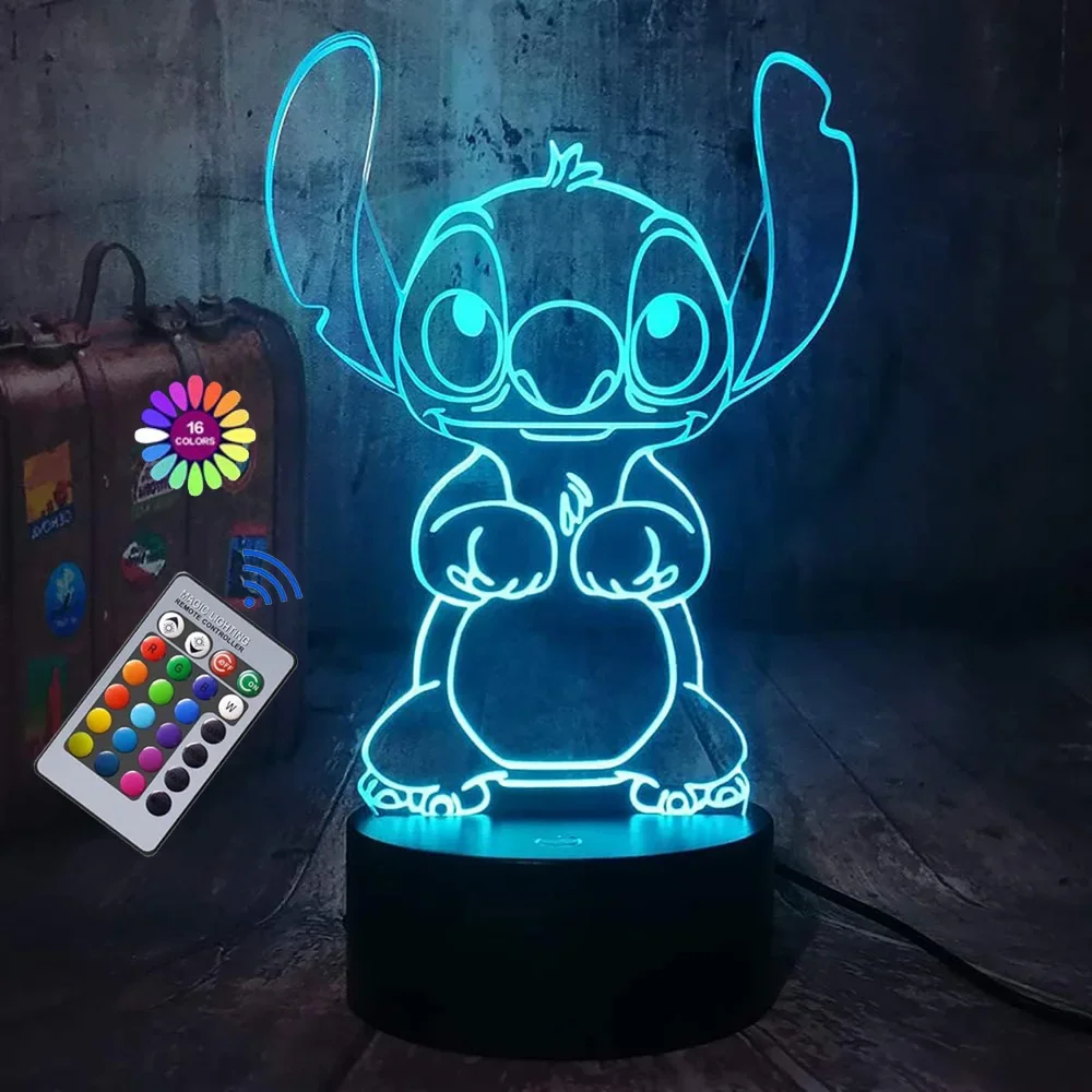

Disney Stitch 16-color Conversion Light with Remote Control and Smart Touch Room Decor Lamp Birthday Christmas Kid Creative Gift