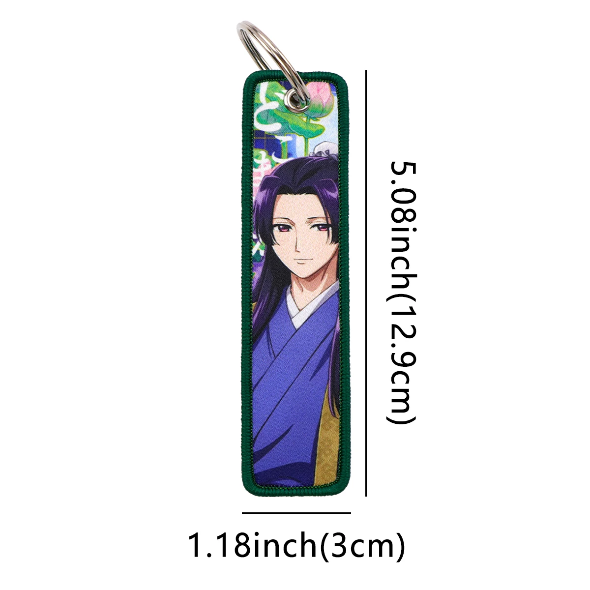 Niedliche Mädchen-Schlüsselanhänger mit Stickerei, Anime-Paar-Schlüsselanhänger, Cartoon-Schlüsselringe für Taschen, Autos, Geschenke, Cosplay-Zubehör – Detail 1