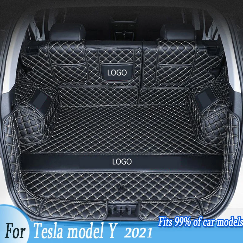 

Custom Made Leather Car Trunk Mats For Tesla model Y 2021 Cargo Liner Accessories