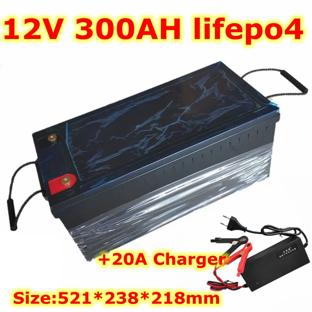 

Waterproof 12.8v 12V 300AH Lifepo4 battery BMS for inverter Photovoltaic solar energy Base station PV RV EV +20A Charger