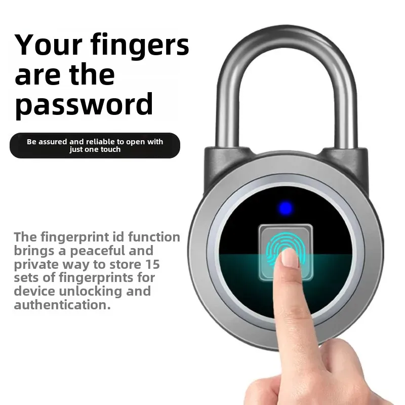 Smart Bluetooth Fingerprint Lock Outdoor Waterproof Large Electronic APP Unlock Home Storage Cabinet Anti-Theft Door Lock
