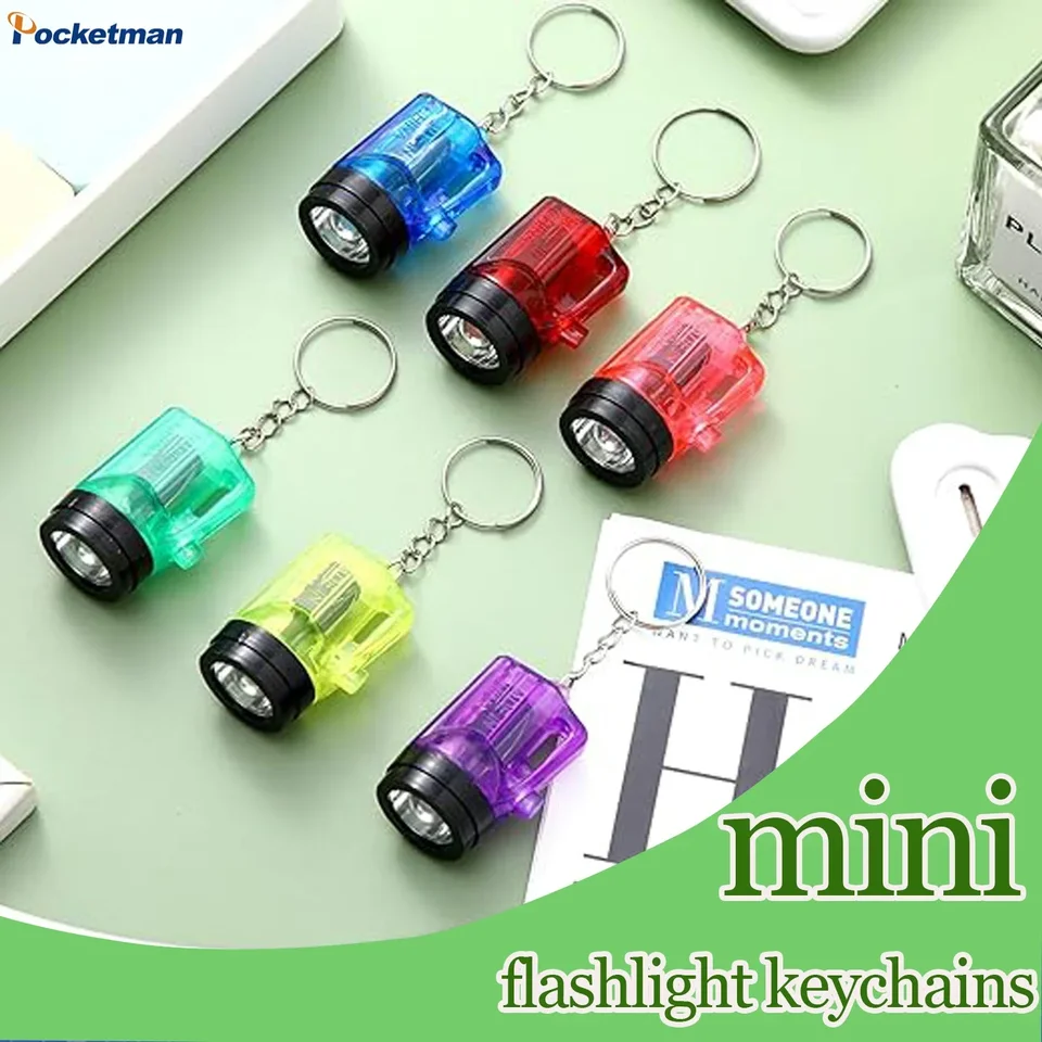 30 Portachiavi Con Mini Torcia LED 4 Cm - Assortiti 6 Colori - Regali Per Ospiti, Campeggio, Bambini, Attività Outdoor