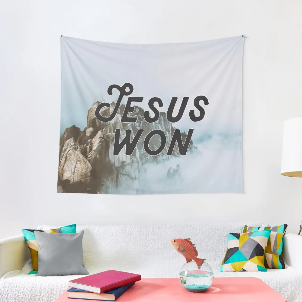 

Christian Bible Verse Quote Jesus Won Tapestry Decor For Room Room Design Tapestry