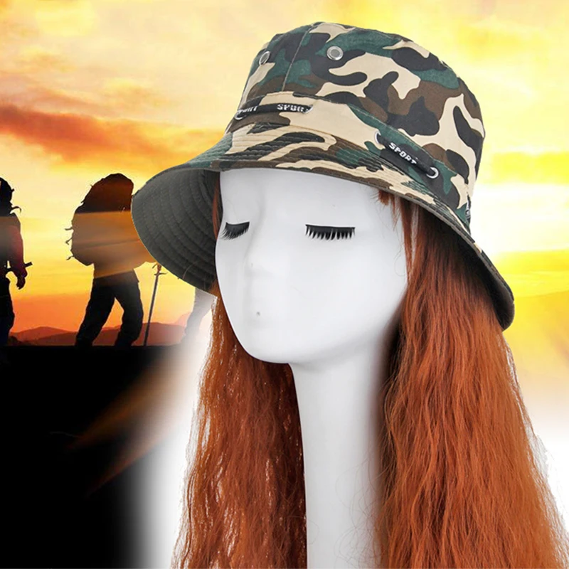 

New Summer Fashion Unisex Camouflage Bucket Hat Men Jungle Climbing Collapsible Panama Cap Hop Women Anti Uv Fisherman Caps