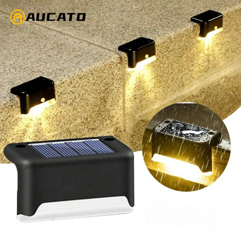 

Solar Deck Lights Outdoor Step Lights Waterproof Led Solar Lights for Railing Stairs Step Fence Yard Patio and Pathway