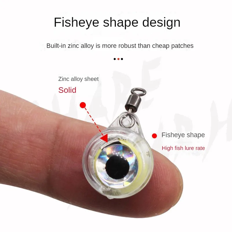 

500Pcs Mini Fishing Lure Light LED Deep Drop Underwater Eye Shape Fishing Squid Fishing Bait Luminous Lure Attracting Fish pesca