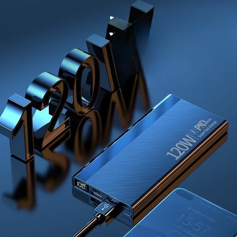 20W 초고속 충전 500000mAh 보조배터리 대용량 PD 디지털 디스플레이 휴대용 외장 배터리 20000mAh 57000mAh