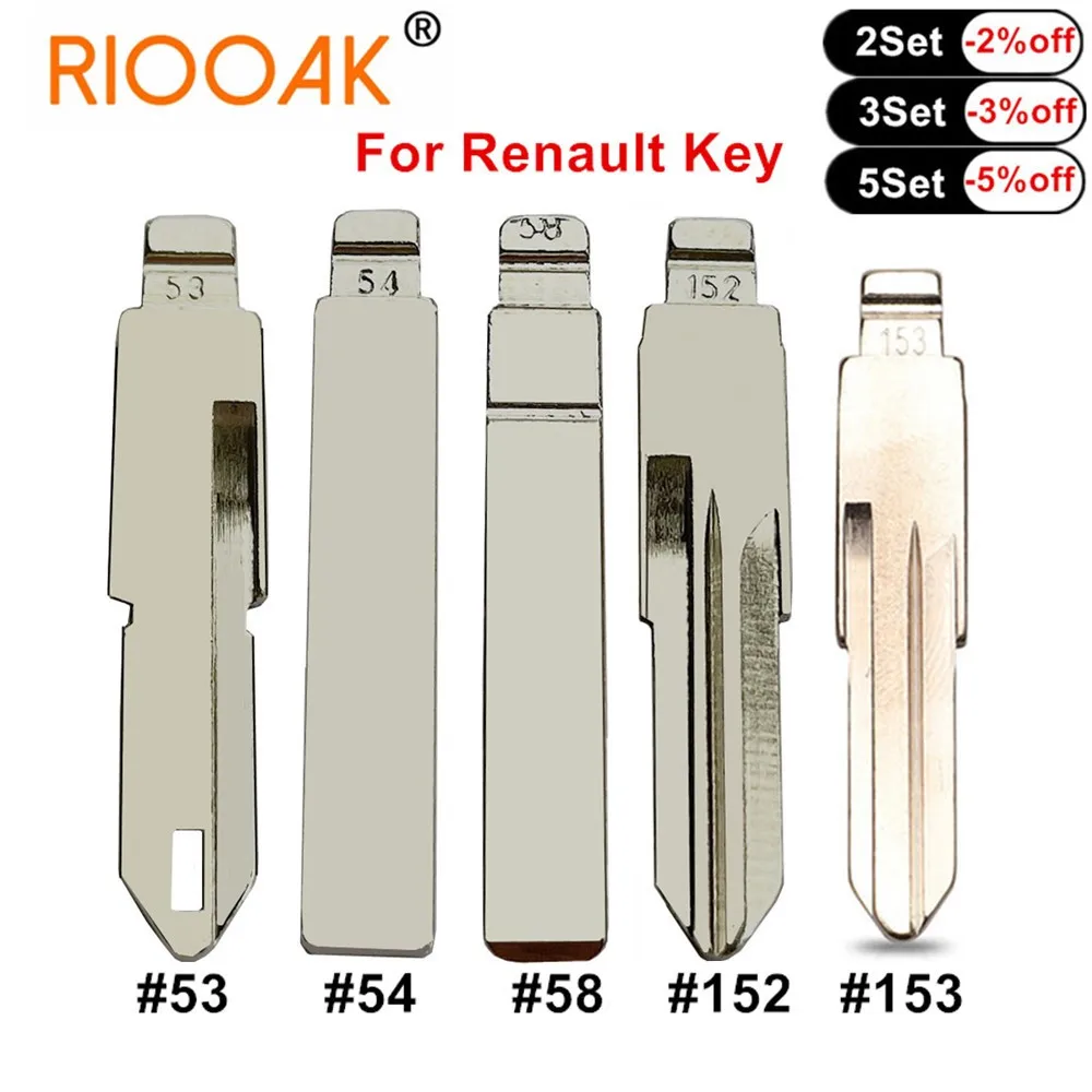 10pcs Metal Remote Key Blade for Peugeot Citroen Renault Megan Dacia Clio Duster #53 #54 #58 #152 NE72 VA2 HU83 VAC102 KD/VVDI