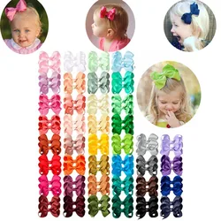3/4/6/8inch bows Boutique Grosgrain Ribbon Pinwheel Hair Bows Alligator Clips For Babies Toddlers Teens