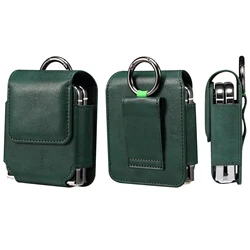 Leather Belt Clip Waist Bag - Universal Smartphone Holster Cover for Galaxy Z Flip 5 (Green)