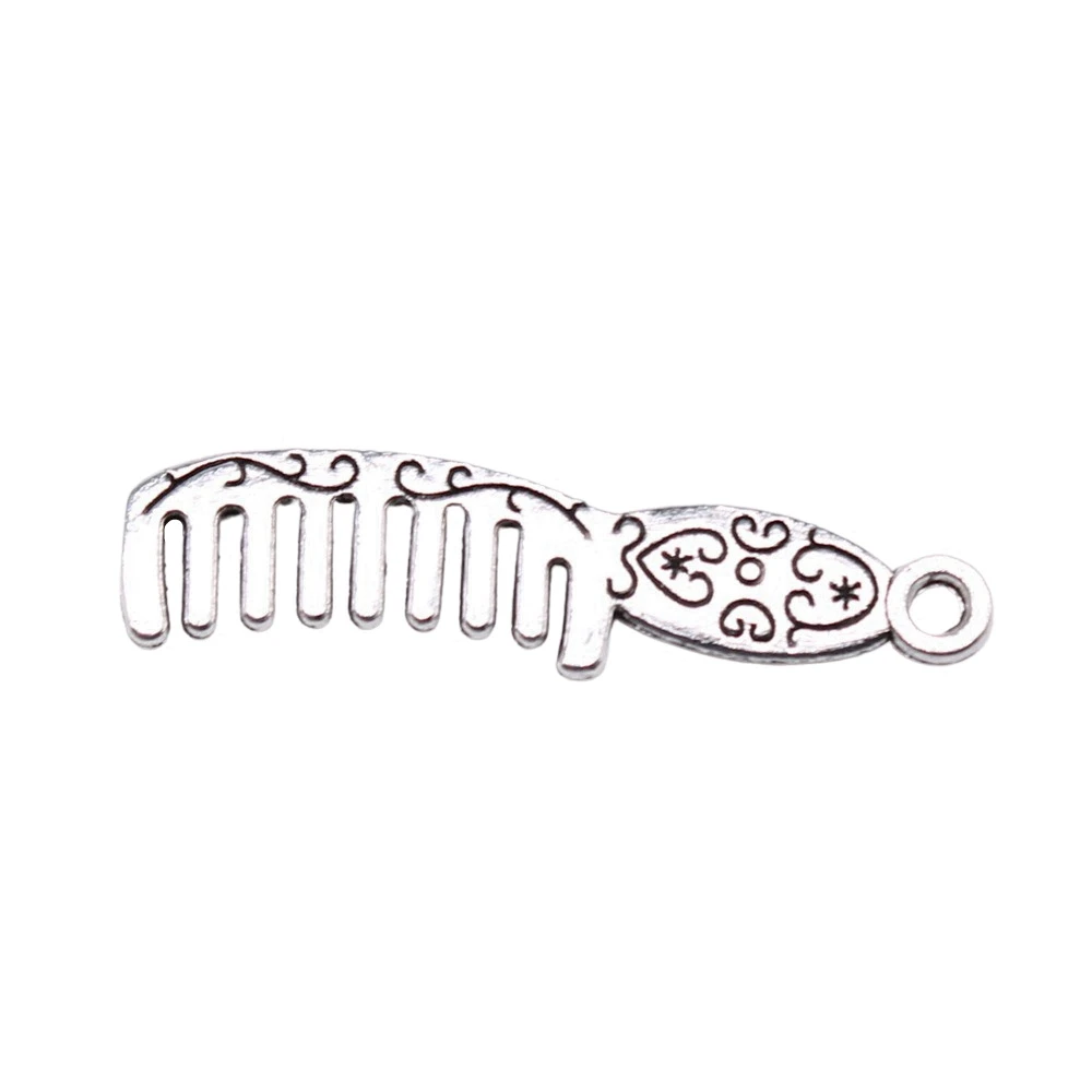 

10pcs/lot 35x9mm Comb Charms For Jewelry Making Antique Silver Color 1.38x0.35inch