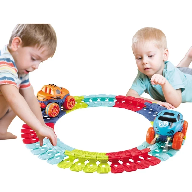 Changeable Anti-gravity Assembled Track with LED Light-Up Race Car Flexible Racing Tracks Rail Car Toys for Boys Kids Gifts 4