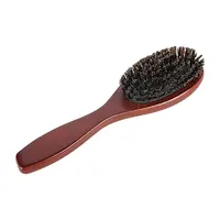 Brosse à cheveux en poils de sanglier naturels, peigne ovale antistatique pour coiffure, peigne coiffant en bois pour femme 6