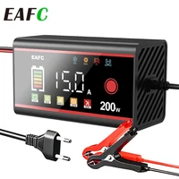 EAFC 12V 15A 8A Car Smart Battery Charger 200W/100W Large LED Display Battery Pulse Use For Calcium, GEL, AGM, Wet, EFB, LIFEPO4