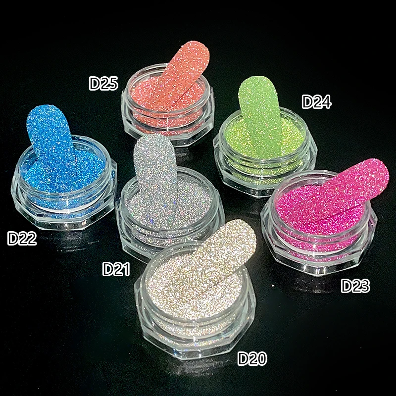 HNDO Shiny Reflective Sparkle Glitter Nail Diamond Powder for Party Disco Nail Art Manicure Design Decor Colorful Dust Pigment