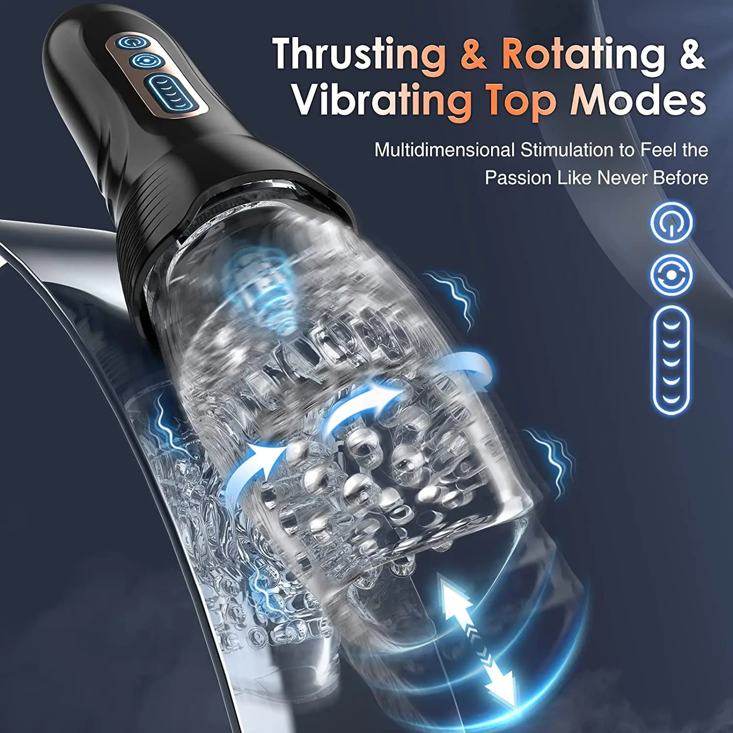 Cup Male Masturbation Telescopic Rotation Stimulation Masturbator for Men Electric Blowjob Adult S_voghion.com