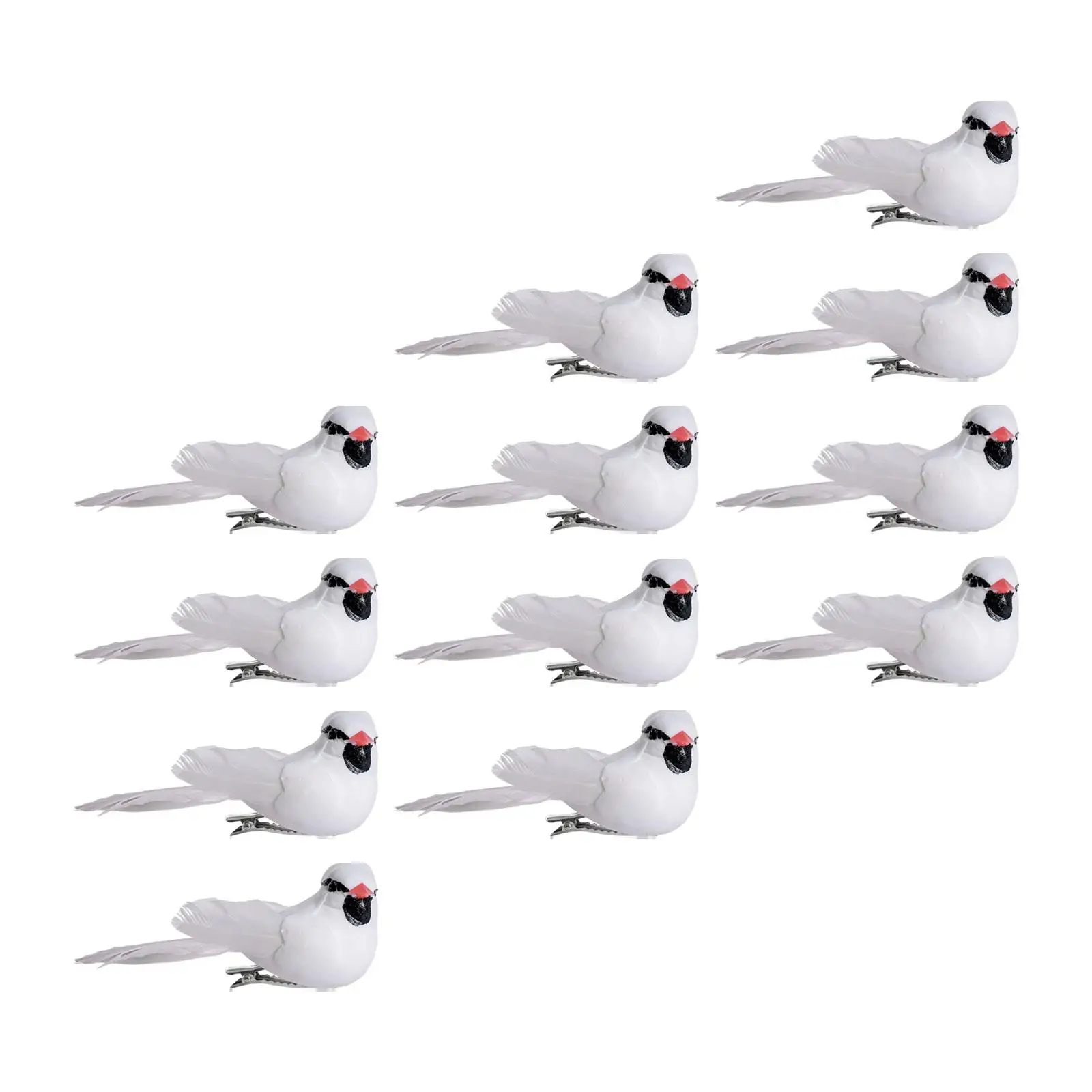 

12 Pieces Simulation Birds Artificial Bird Model for House Branches Yard Art