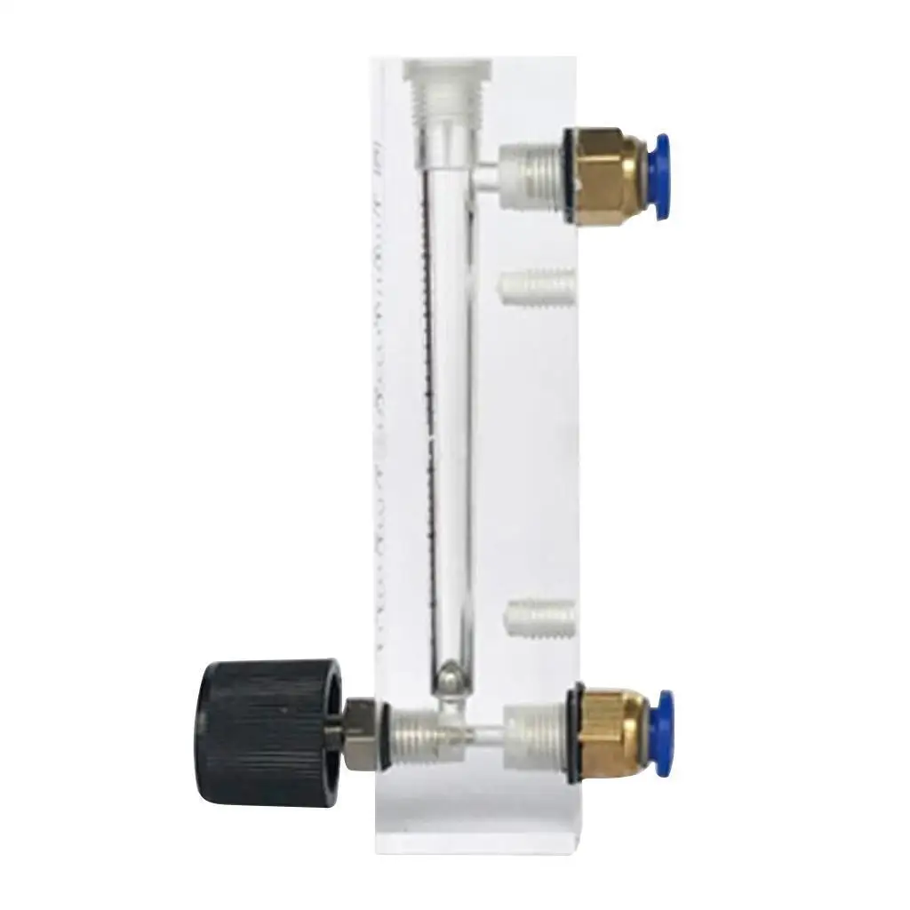 Flowmeter 6-600 ml per min 0.1-1000 LPM Push in 6 8 10 mm Acrylic LZM-6T Panel Air N2 CO2 Gas Rotameter With Valve Adjustable