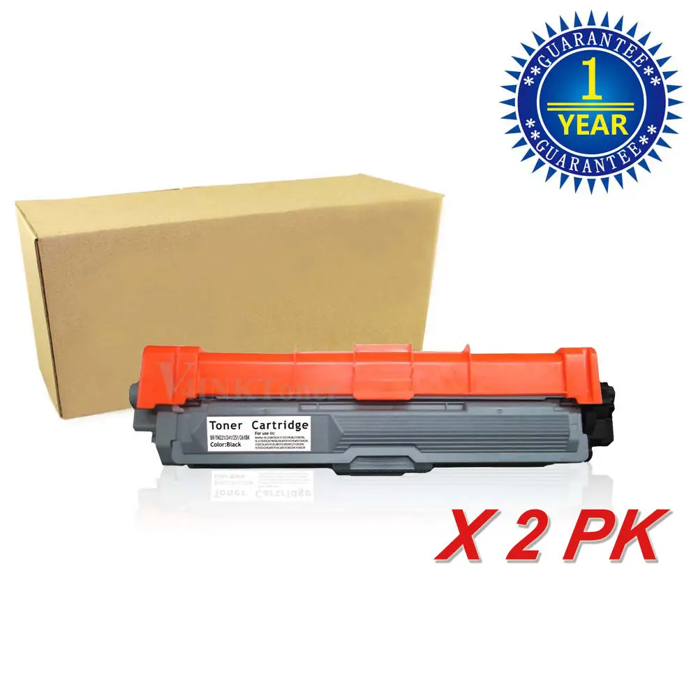 2X Tn-221Bk Black Toner Cartridges For Brother Mfc-9330Cdw Hl-3170Cdw Printer