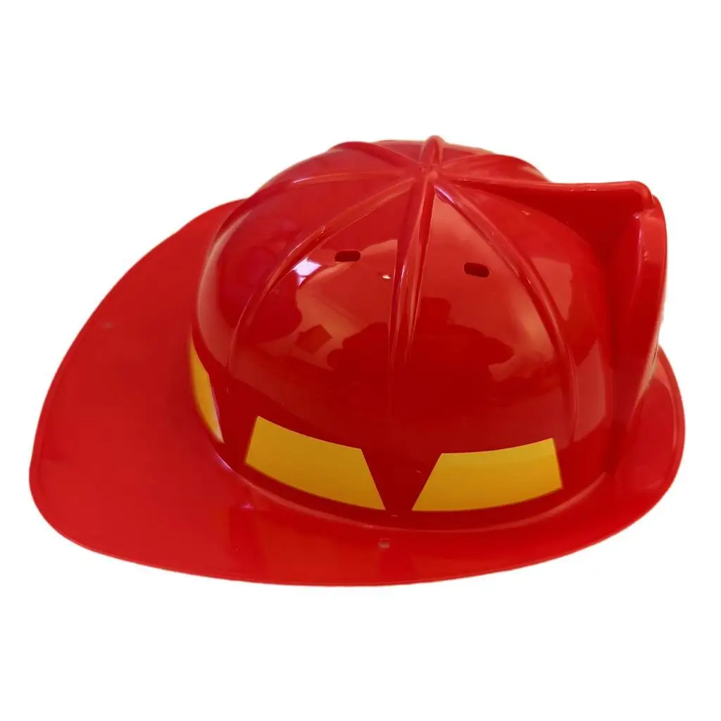 Dress Up Toy Fireman Role Play Tools Plastic Hat Helmet for Kid Red