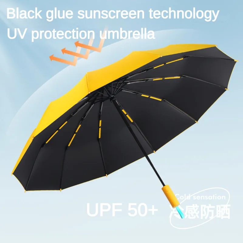 Ultimate Windproof Automatic Folding Umbrella - 72 Reinforced Fiberglass Ribs for Superior UV 50+ Sun & Rain Protection for Men and Women