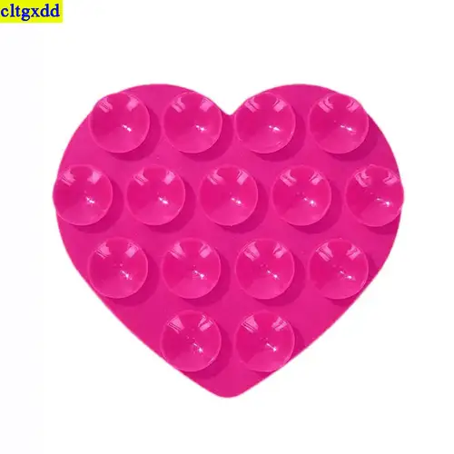 cltgxdd 1piece heart-shaped double-sided suction cup silicone phone holder with 15 suction cups, powerful selfie function - Image 7