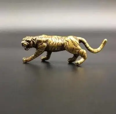 Tigre Du Zodiaque Chinois En Laiton Massif, Petit Ornement, Mini, Originale, Pour La Maison, Cadeau Porte-Bonheur