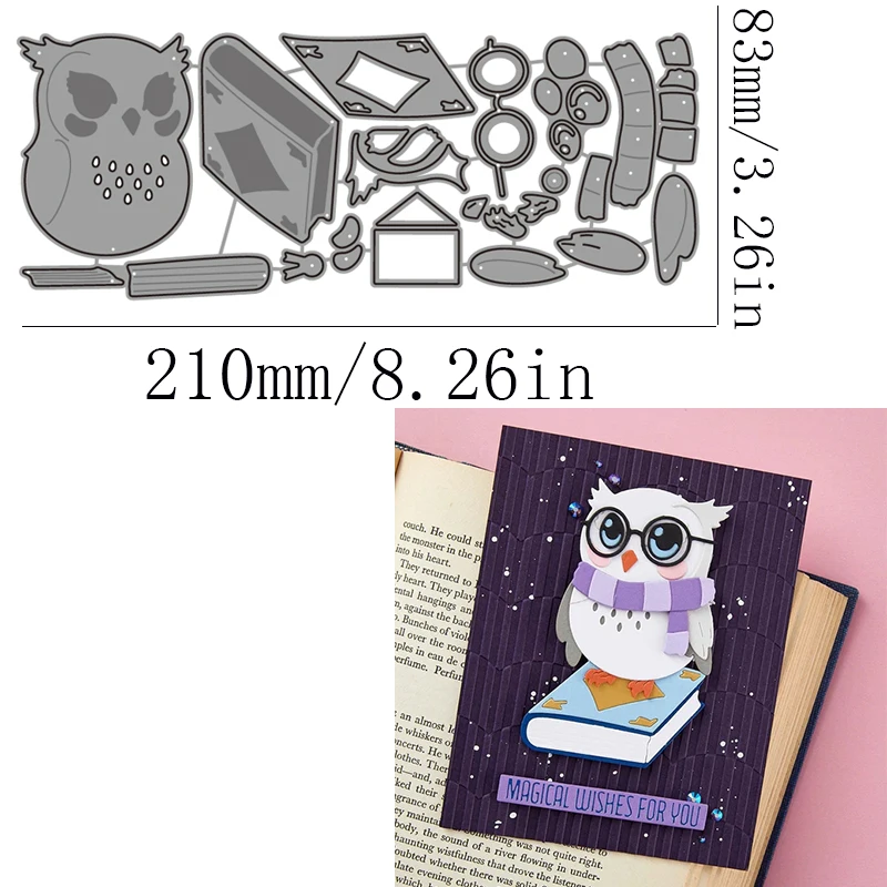 금속 절단 몰드 기술 몰드 꽃 올빼미 부츠 책 창 DIY 스크랩북 앨범 장식, 엠보싱 몰드 종이 카드 브랜드
