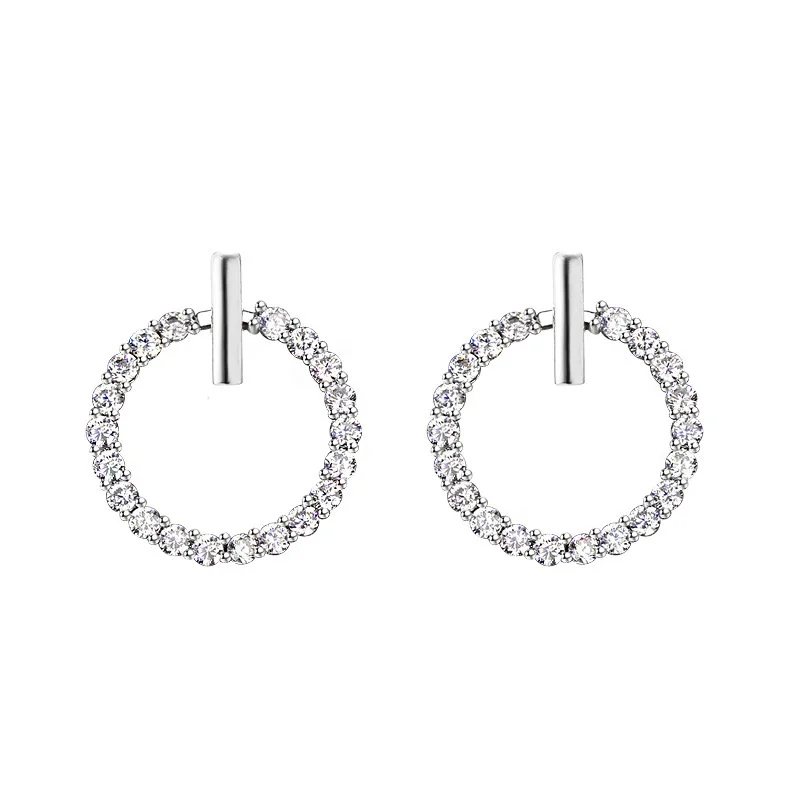 2022 Charm Double Hoop Earrings 925 Silver Fit Original Brand Charms Diy Fine Jewelry Gift For Women Fine Earring Making Gift 