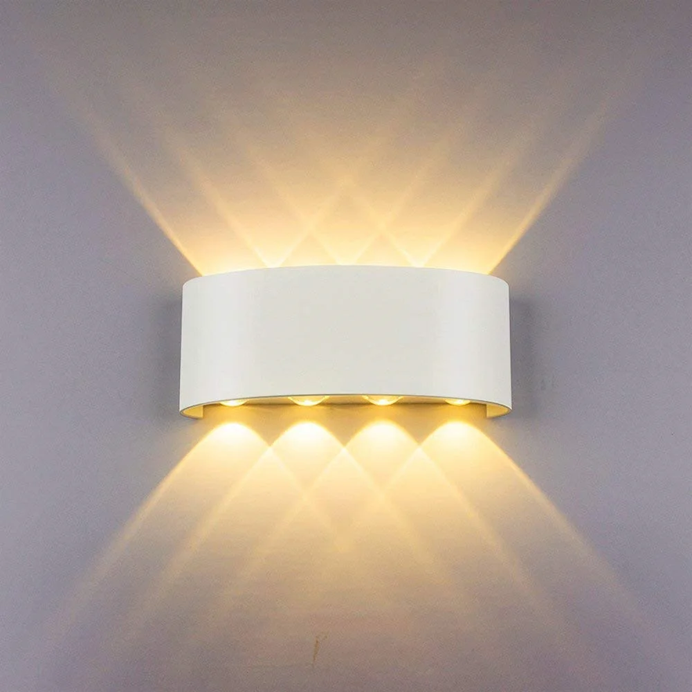 6/8 Head Arc LED Atmosphere Wall Light Tuya App Dimmable Bedside Lamp Gate Garden Corridor Lamp Support APP RGB Decor Lighting