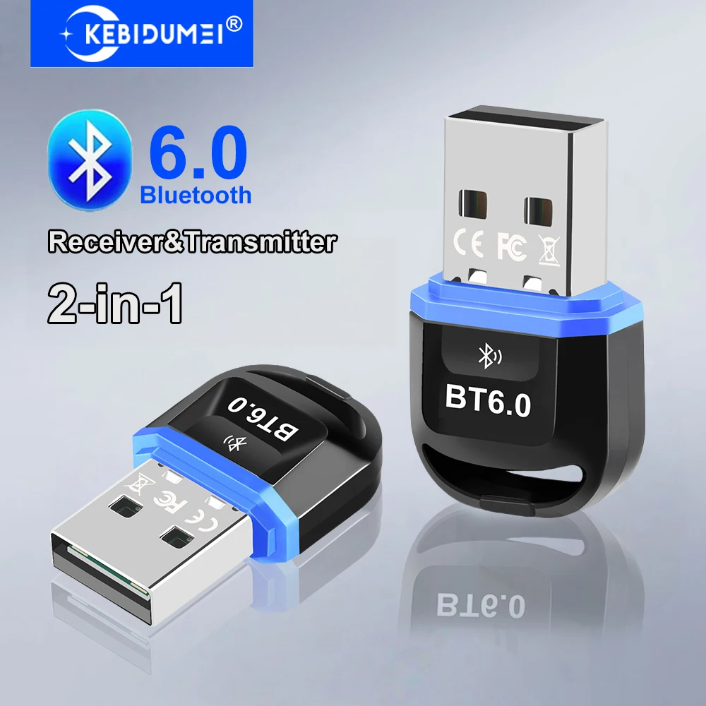 Bluetooth 6.0 어댑터 2-in-1 무선 오디오 송신기 수신기 헤드폰 스피커 용 USB 동글 Windows 8.1/10/11 드라이버 무료 Bluetooth 6.0 Adapter 2-in-1 Wire