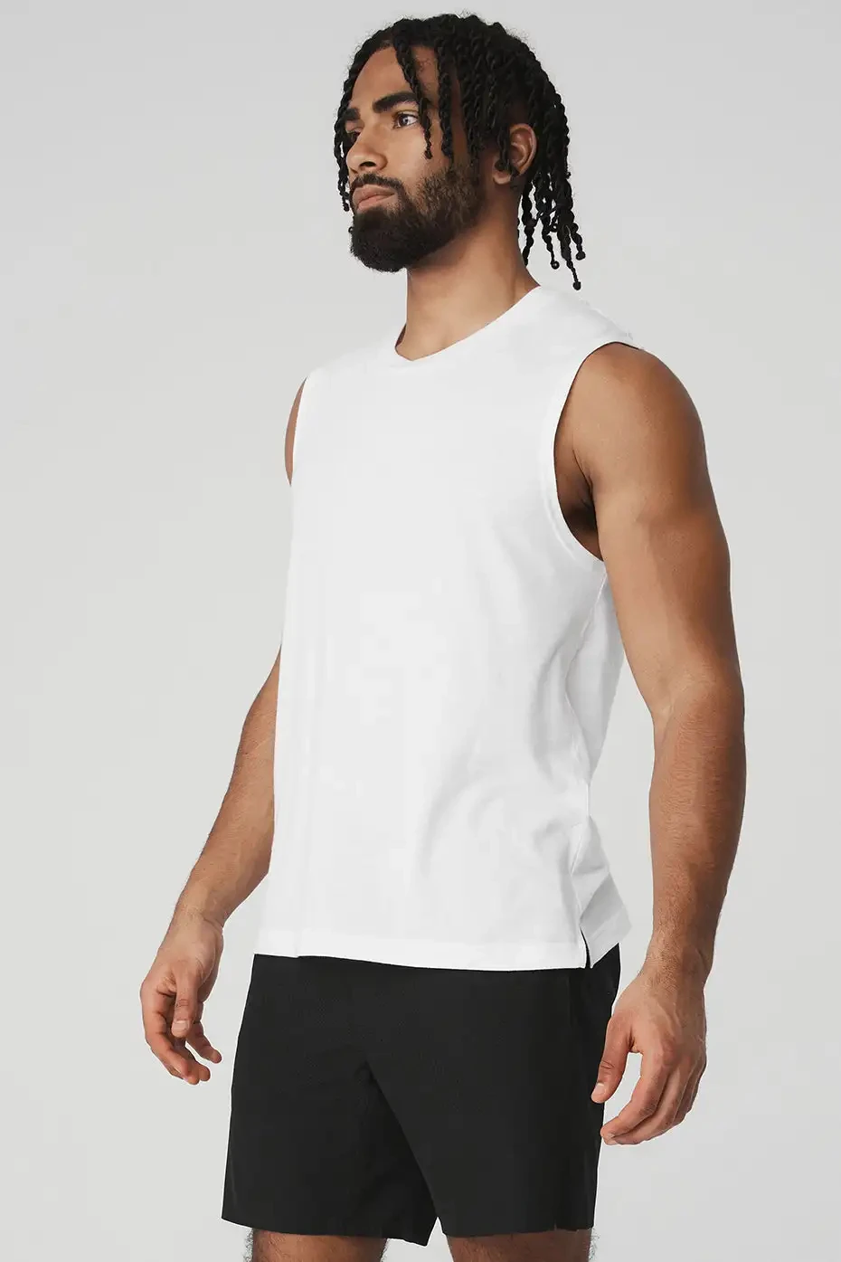 LO Men's Sports Sleeveless Cotton Soft Tank Top Breathable and Sweat-absorbing Running Bottom