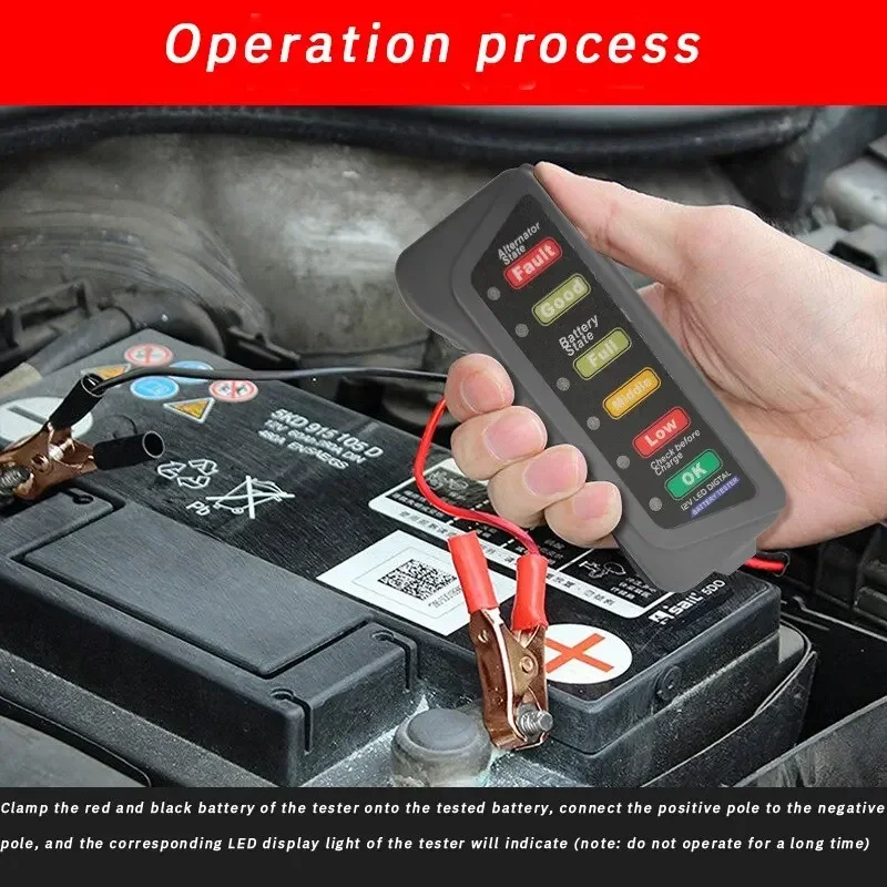 ABS Car Battery Tester 12V Automobile Motorcycle