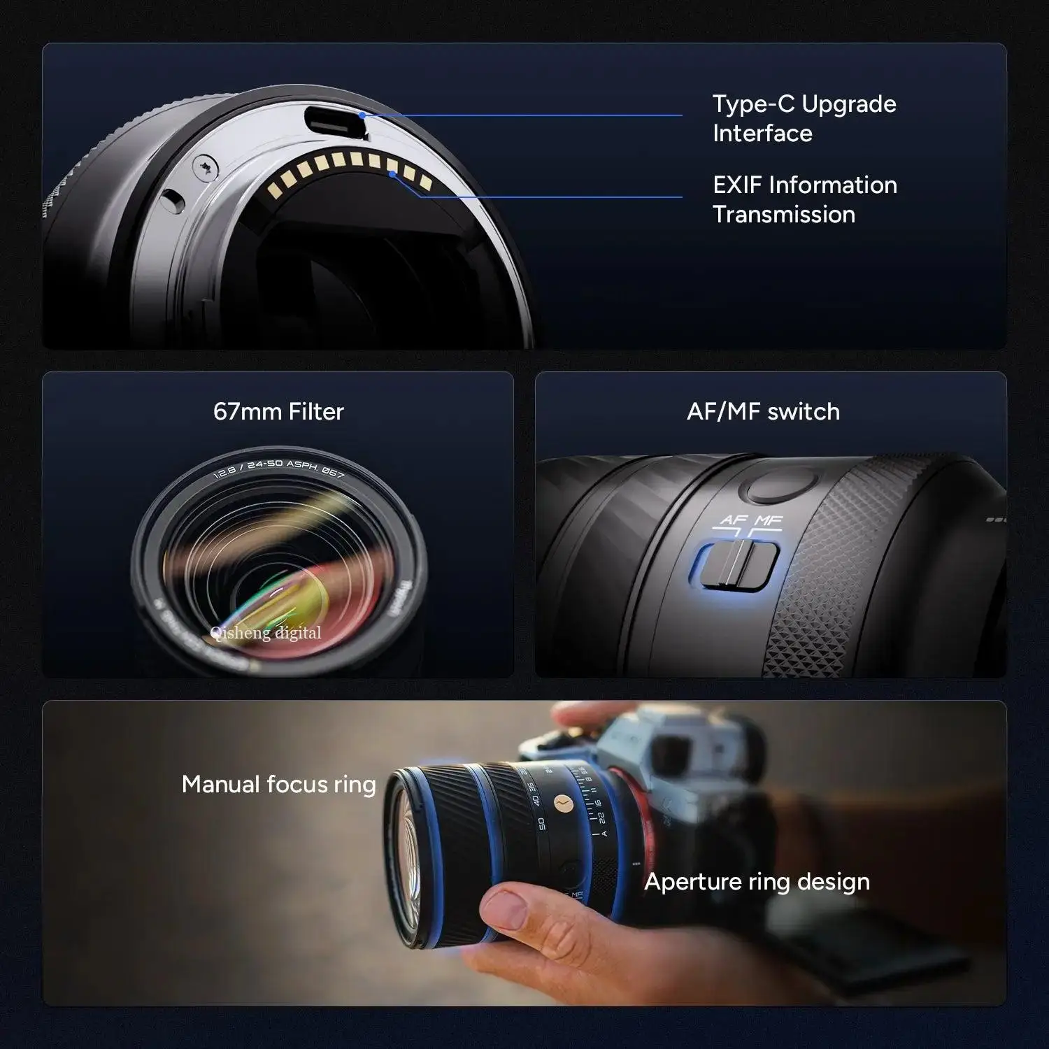 Thypoch Voyager 24-50Mm F/2.8 E용 풀프레임 자동 초점 줌 렌즈 다양한 환경에서 촬영하기 위한 경량 바디