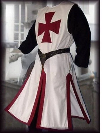 Plus Size Men Medieval Cosplay Robes Templar Knight Crusader Surcoat Long Sleeve Short Tops Reenactment Costume men festival costume set