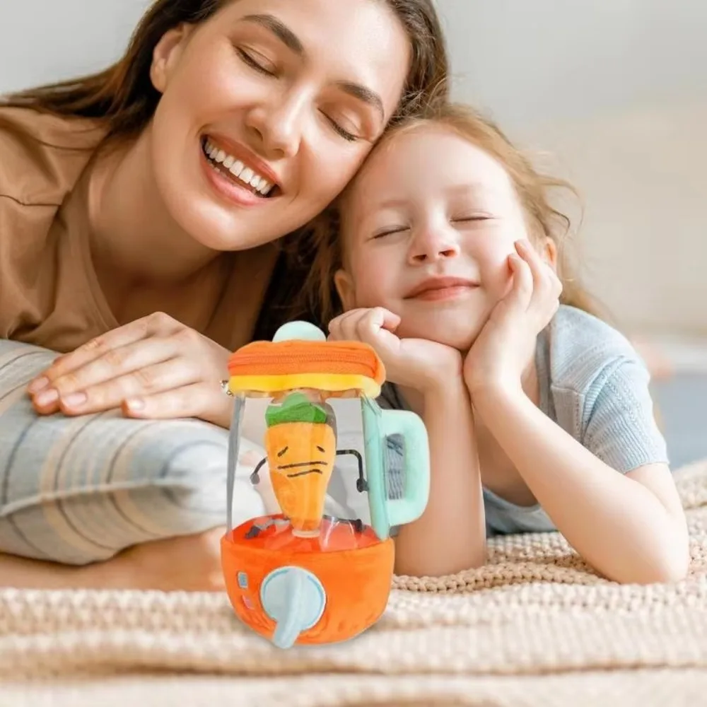 Cartoon Funny Carrot Juicer Plush Toy Drawstring Rotating Bag Pendants Stuffed Plush Toys Carrot Juicer Toy