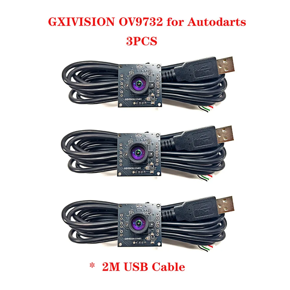 GXIVISION OV9732 Camera Module 2M Kabel 100 Graden 30FPS Zonder Vervorming 3PCS/1PCS, compatibel voor Autodarts.io DIY, USB Geen Drive nodig  30
