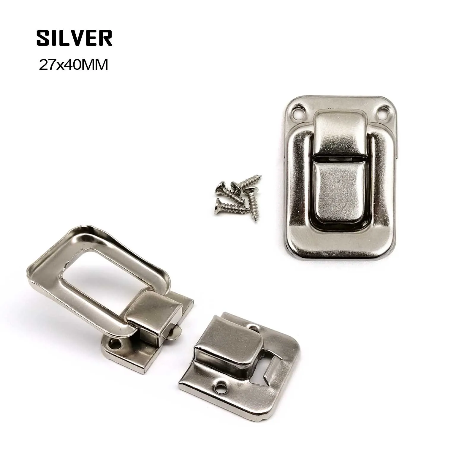 6pcs Antique Brass Silver Golden Decor Jewelry Chest Gift Box Case Leather Bag Suitcase Hasp Latch Toggle Lock Clasp Closure