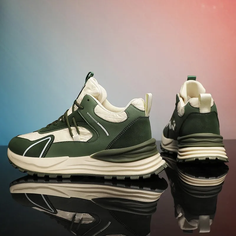 

Men's Casual Thick Soled Sneakers Thick Soled Shoes Trainer Man Running Tennis Shoes Down Patchwork Male Sport Shoes Zapatillas