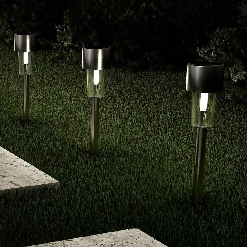 

Solar Path Lights, 1.2 ft. Stainless Steel, Set of 12 Garden solar light Decoraciones de jardín Out door solar lights Solar gar