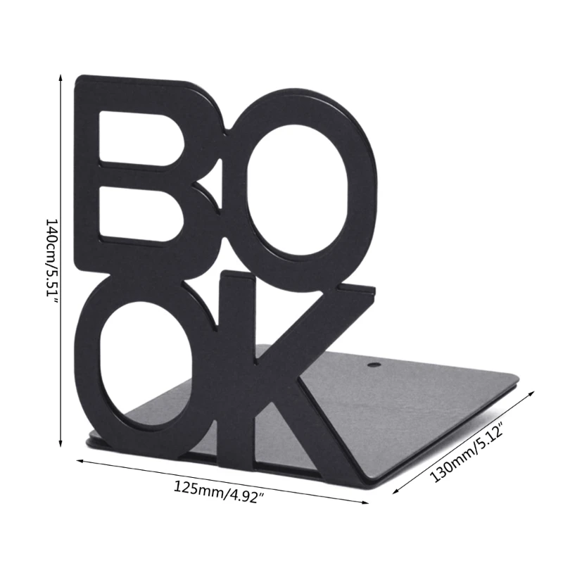 Metal Bookend Decorative Book Stopper Book Binder & Dividers Ends Bookends Heavy Duty End Holder for School Supplies