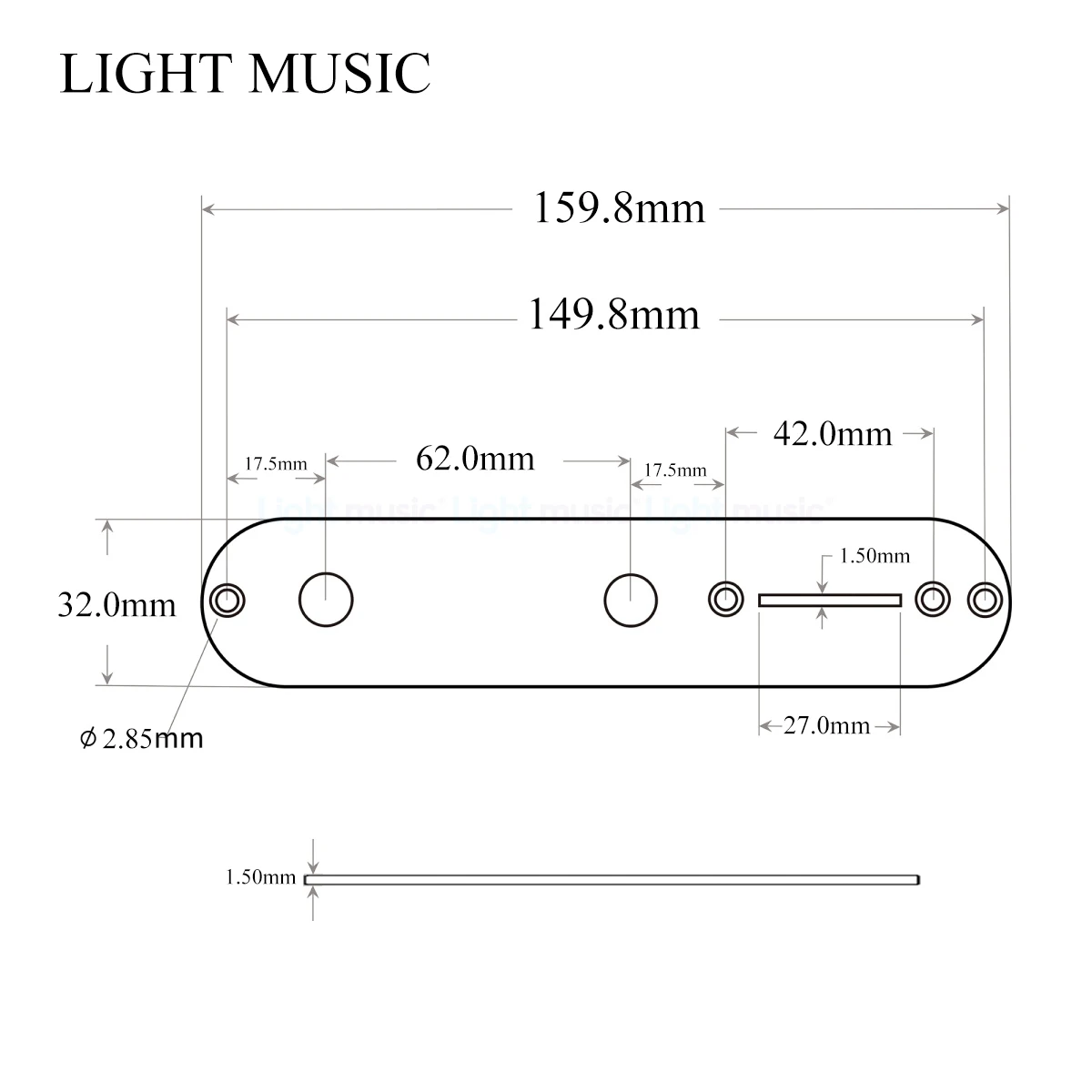 1 Piece Electric Guitar Control Plate Nickel Chrome Color for Tele Guitar Electric Guitar Repair Replace