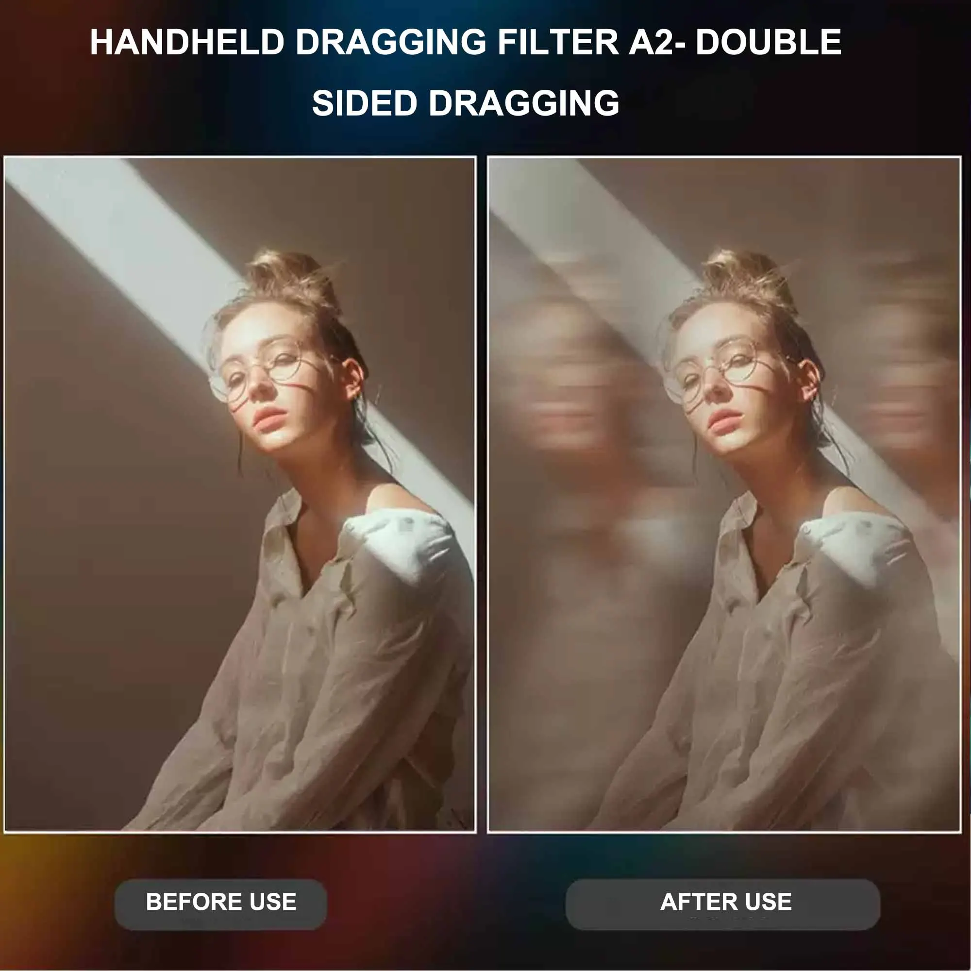 휴대용 드래그 스트레칭 효과 프리즘 80/100mm 사진 및 비디오 촬영을 위한 단면 및 양면 창의적 촬영 필터