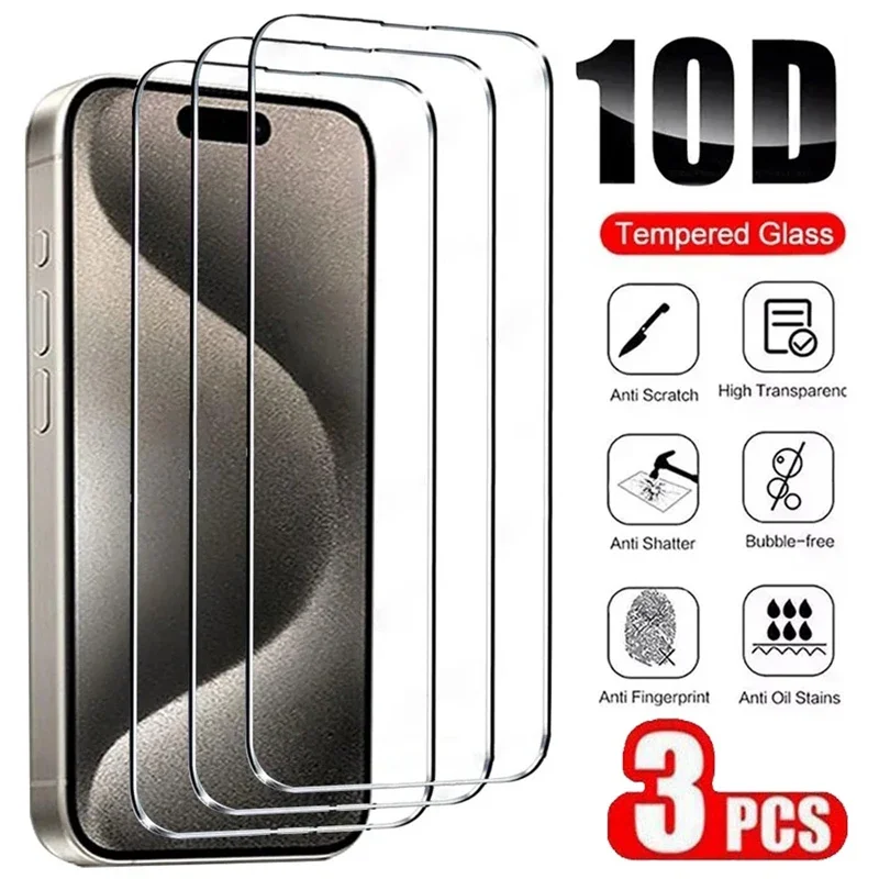 3 Pezzi Di Vetro Temperato Per Iphone 15 Pro Max 15 Pro 9H Hd Screen Protector Per Iphone 15 14 Plus 14 Pro 14Pro Max Vetro Protettivo